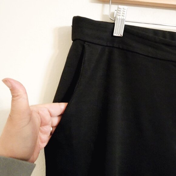 EILEEN FISHER Pants L Stretch Viscose Jersey Slouch Tapered Black USA Minimalist - Picture 6 of 16